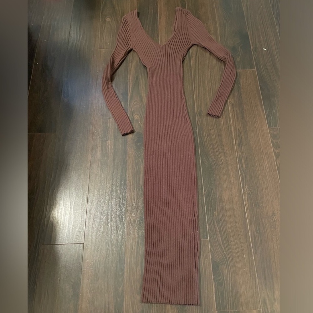 Fashion Nova Small knit sweater dress Brown